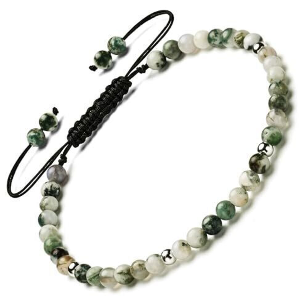2383 Natural Gemstones Bracelet&925 Sterling Silver/18K Gold│4MM│ 7-9 in